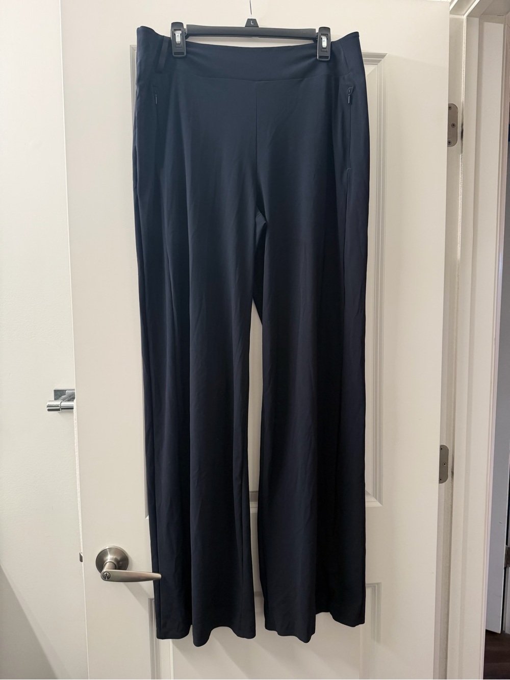 Athleta Navy Blue Comic Wide-Leg Performance Pants with Zipper Pockets